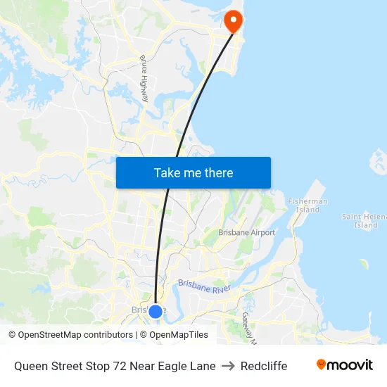 Queen Street Stop 72 Near Eagle Lane to Redcliffe map