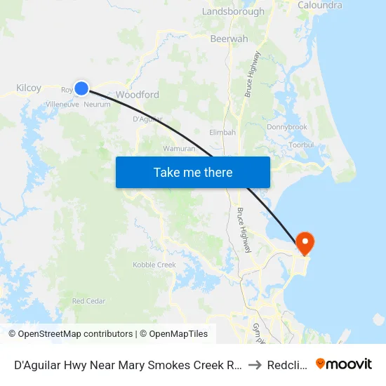 D'Aguilar Hwy Near Mary Smokes Creek Rd Hnr to Redcliffe map