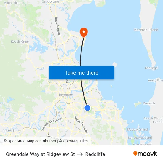 Greendale Way at Ridgeview St to Redcliffe map