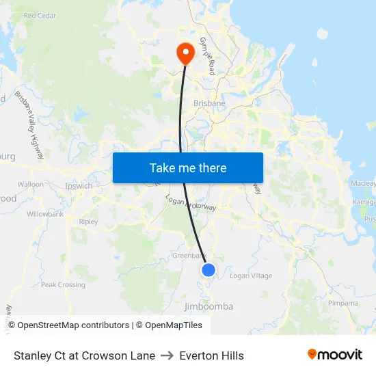 Stanley Ct at Crowson Lane to Everton Hills map