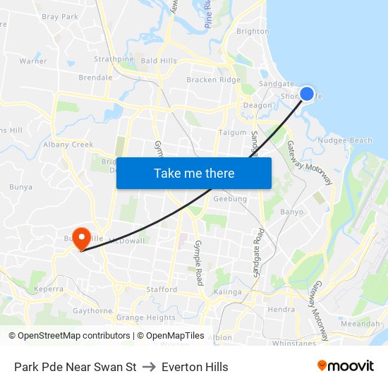Park Pde Near Swan St to Everton Hills map