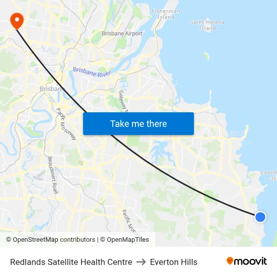 Redlands Satellite Health Centre to Everton Hills map