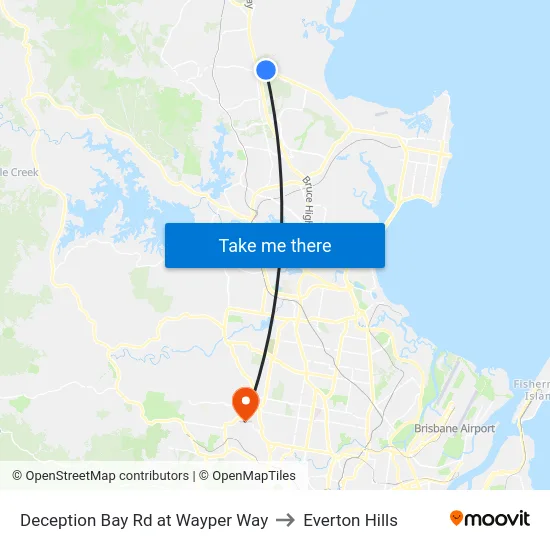 Deception Bay Rd at Wayper Way to Everton Hills map