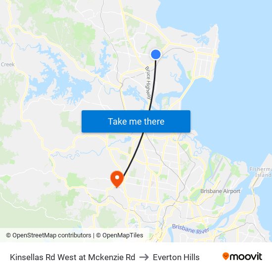 Kinsellas Rd West at Mckenzie Rd to Everton Hills map