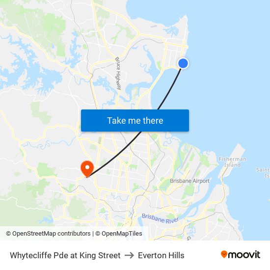 Whytecliffe Pde at King Street to Everton Hills map