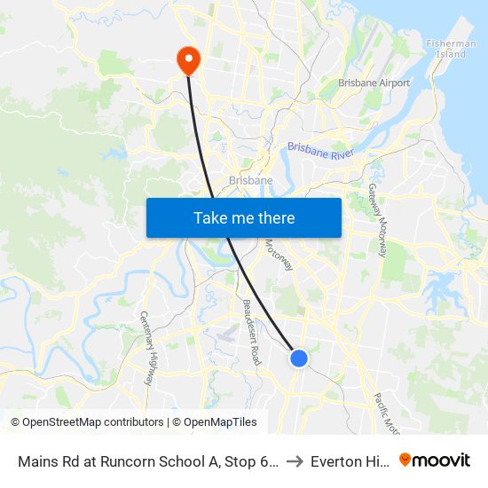 Mains Rd at Runcorn School A, Stop 68b to Everton Hills map