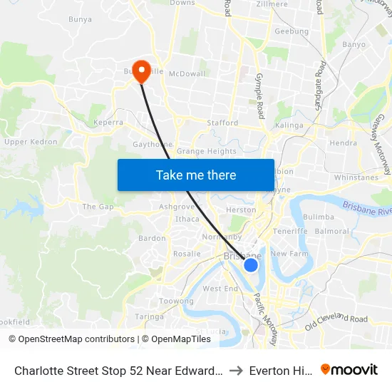 Charlotte Street Stop 52 Near Edward St to Everton Hills map