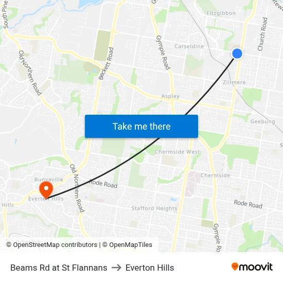 Beams Rd at St Flannans to Everton Hills map