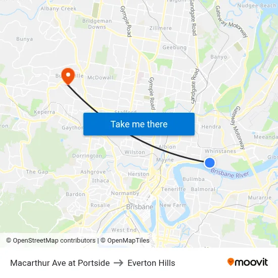 Macarthur Ave at Portside to Everton Hills map
