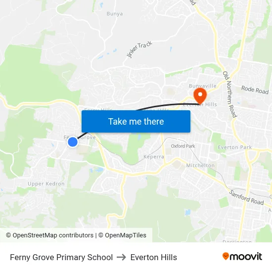 Ferny Grove Primary School to Everton Hills map