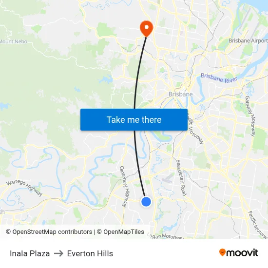 Inala Plaza to Everton Hills map