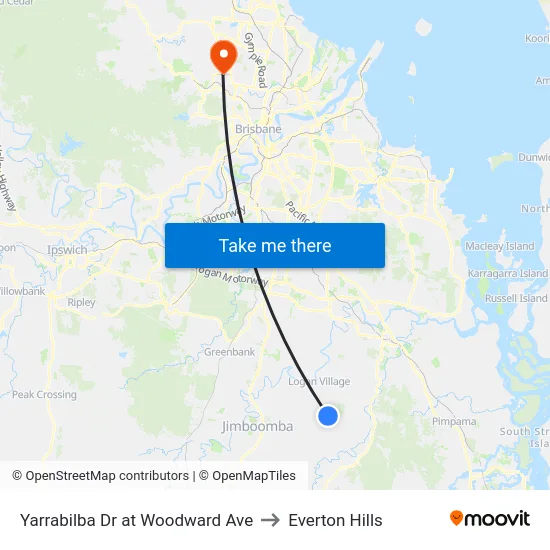 Yarrabilba Dr at Woodward Ave to Everton Hills map