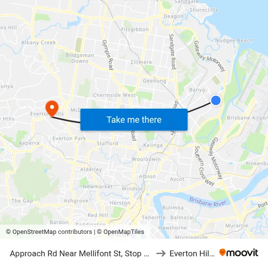 Approach Rd Near Mellifont St, Stop 31 to Everton Hills map