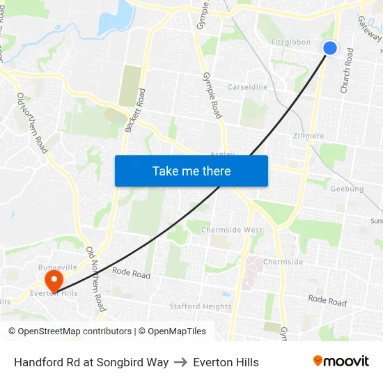 Handford Rd at Songbird Way to Everton Hills map