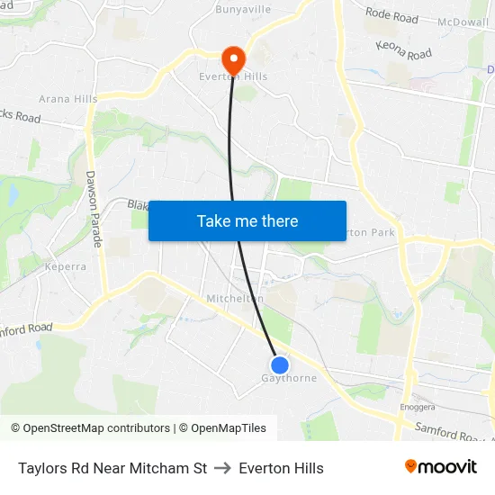 Taylors Rd Near Mitcham St to Everton Hills map