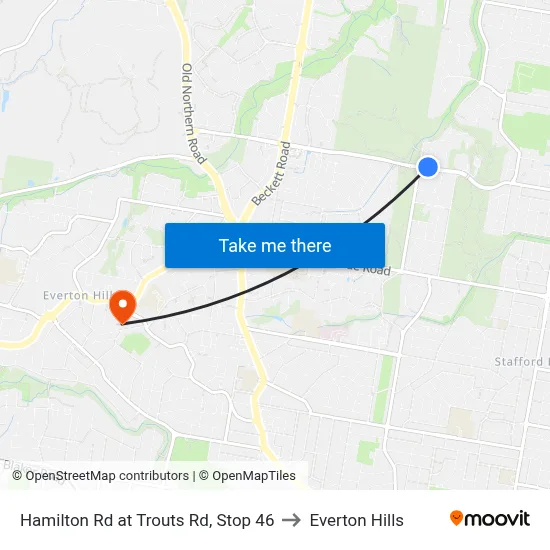 Hamilton Rd at Trouts Rd, Stop 46 to Everton Hills map