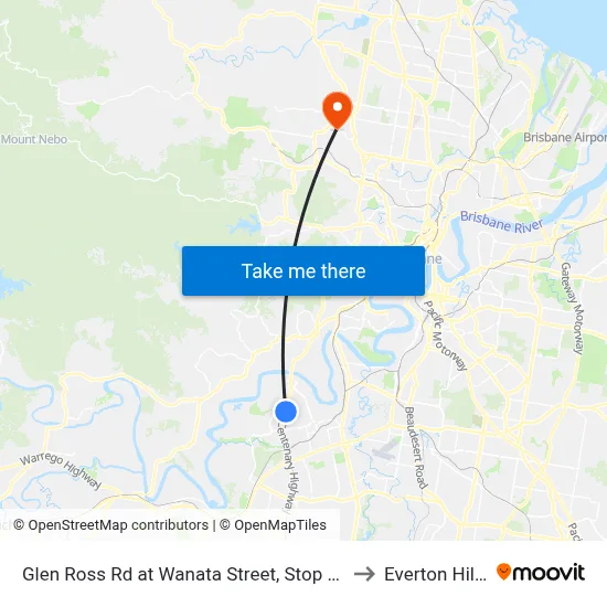 Glen Ross Rd at Wanata Street, Stop 54 to Everton Hills map
