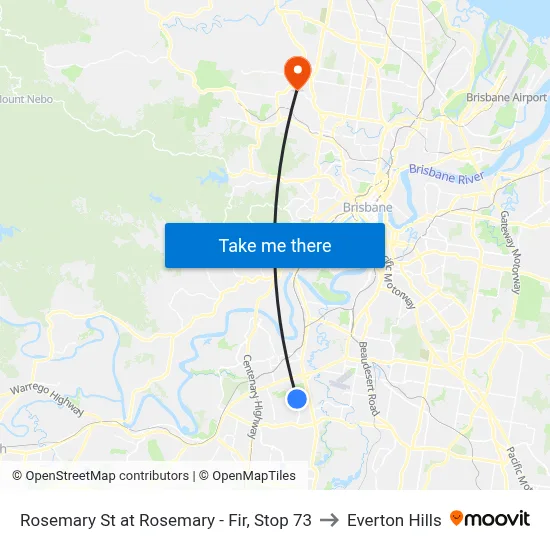 Rosemary St at Rosemary - Fir, Stop 73 to Everton Hills map