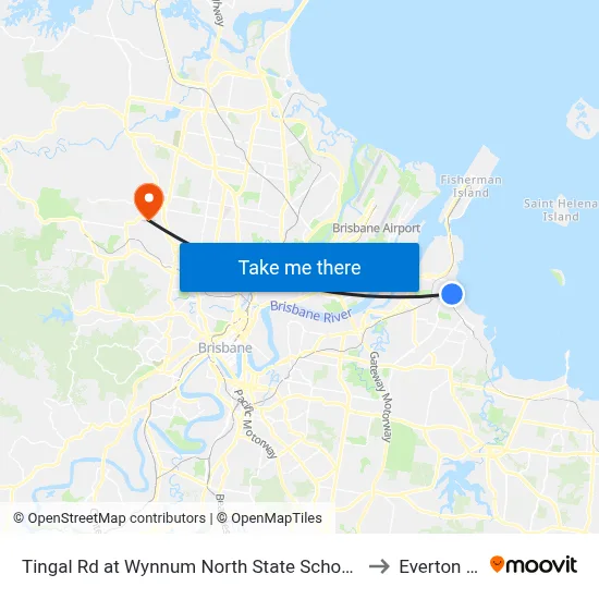 Tingal Rd at Wynnum North State School, Stop 10/5 to Everton Hills map