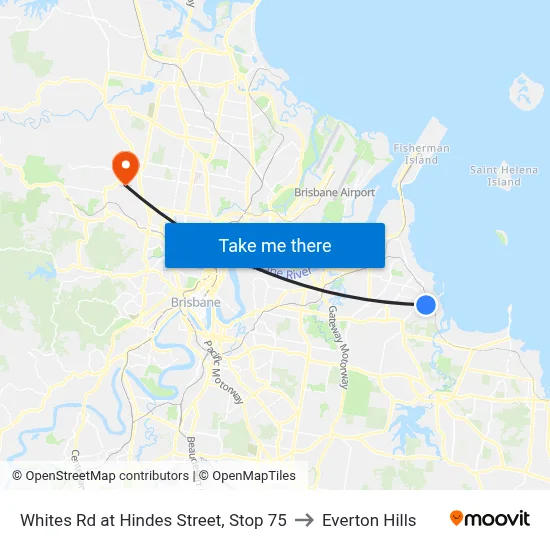 Whites Rd at Hindes Street, Stop 75 to Everton Hills map