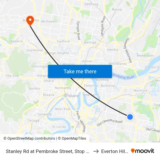 Stanley Rd at Pembroke Street, Stop 42 to Everton Hills map