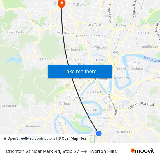 Crichton St Near Park Rd, Stop 27 to Everton Hills map