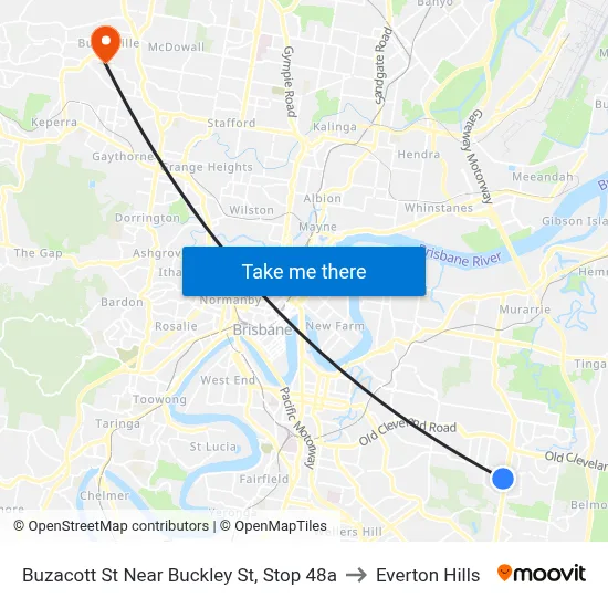 Buzacott St Near Buckley St, Stop 48a to Everton Hills map