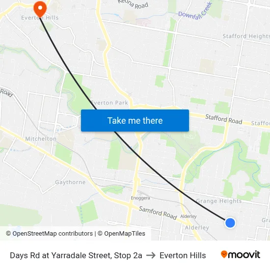 Days Rd at Yarradale Street, Stop 2a to Everton Hills map