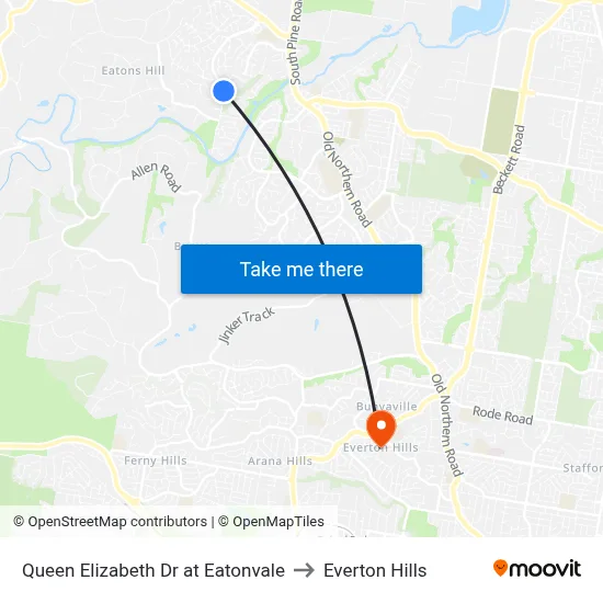 Queen Elizabeth Dr at Eatonvale to Everton Hills map