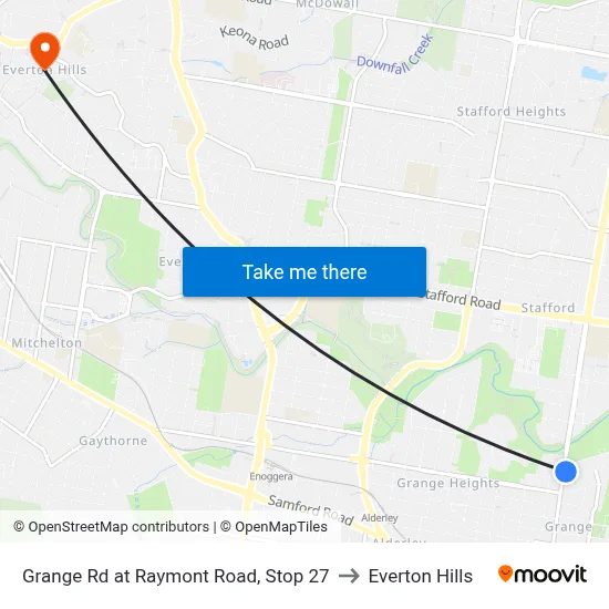 Grange Rd at Raymont Road, Stop 27 to Everton Hills map