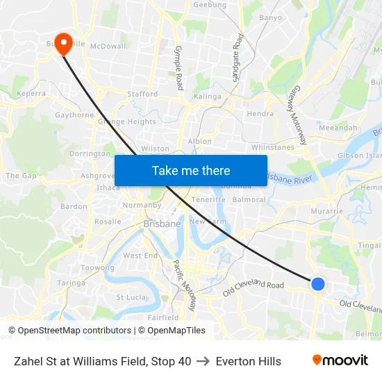 Zahel St at Williams Field, Stop 40 to Everton Hills map
