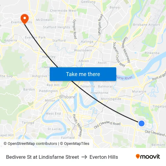Bedivere St at Lindisfarne Street to Everton Hills map