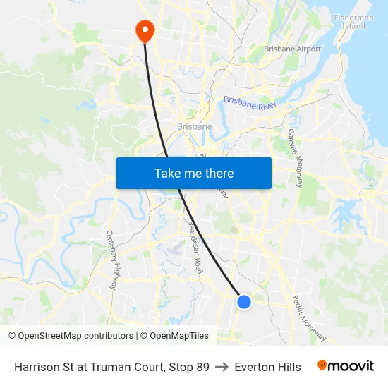 Harrison St at Truman Court, Stop 89 to Everton Hills map