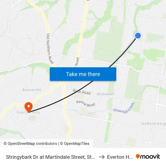 Stringybark Dr at Martindale Street, Stop 47 to Everton Hills map