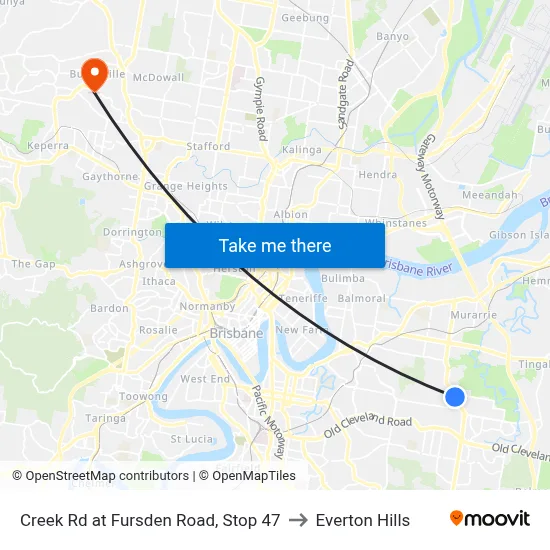 Creek Rd at Fursden Road, Stop 47 to Everton Hills map