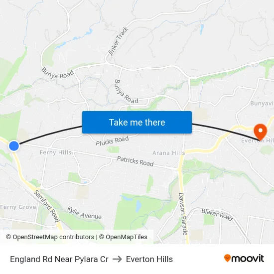 England Rd Near Pylara Cr to Everton Hills map