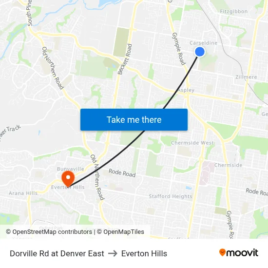 Dorville Rd at Denver East to Everton Hills map