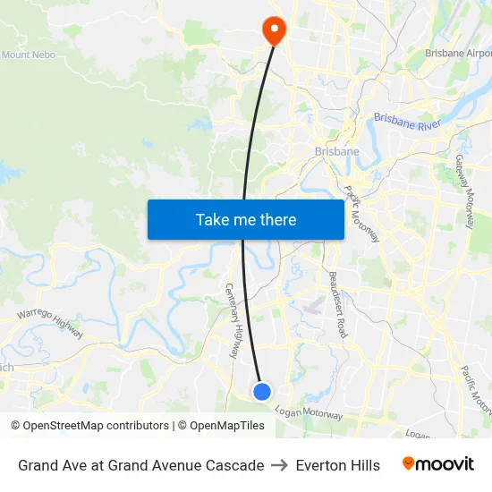 Grand Ave at Grand Avenue Cascade to Everton Hills map