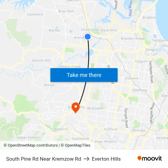 South Pine Rd Near Kremzow Rd to Everton Hills map