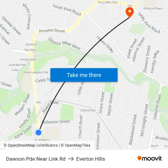 Dawson Pde Near Link Rd to Everton Hills map