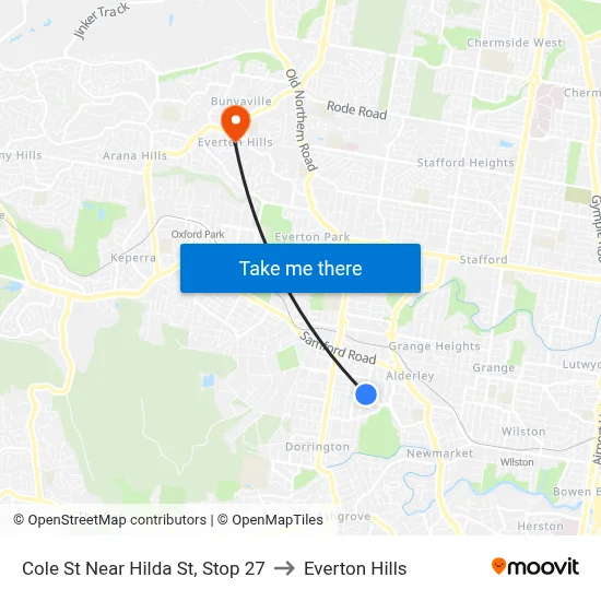Cole St Near Hilda St, Stop 27 to Everton Hills map