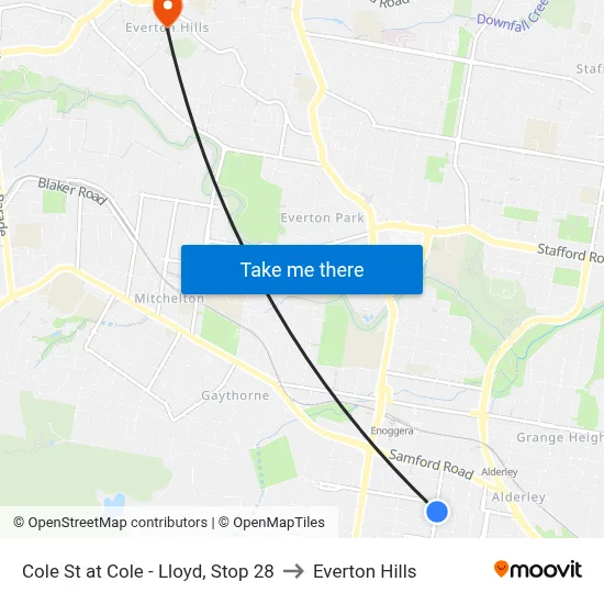 Cole St at Cole - Lloyd, Stop 28 to Everton Hills map
