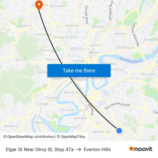 Elgar St Near Olroy St, Stop 47a to Everton Hills map