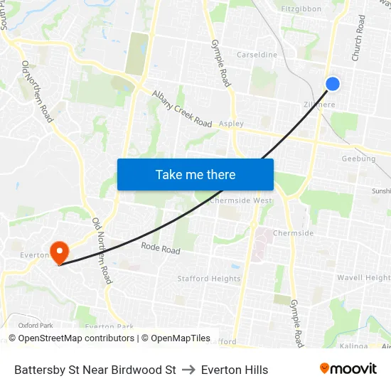 Battersby St Near Birdwood St to Everton Hills map