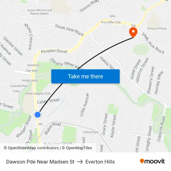 Dawson Pde Near Madsen St to Everton Hills map