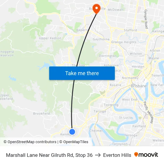 Marshall Lane Near Gilruth Rd, Stop 36 to Everton Hills map