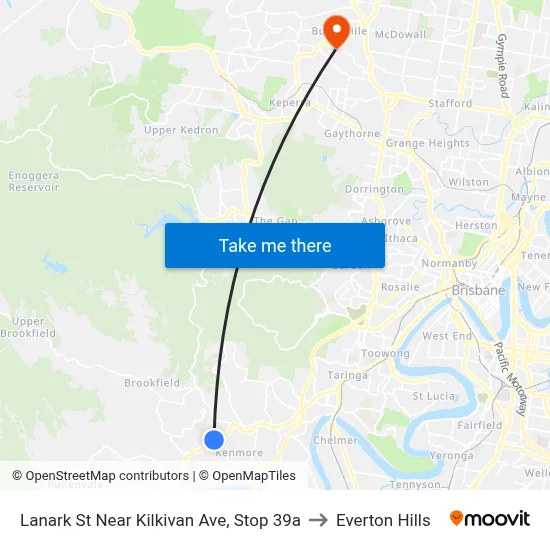 Lanark St Near Kilkivan Ave, Stop 39a to Everton Hills map