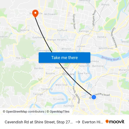 Cavendish Rd at Shire Street, Stop 27/28 to Everton Hills map
