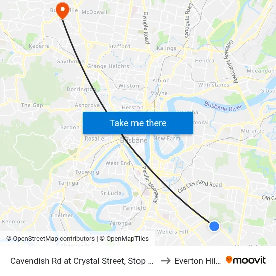 Cavendish Rd at Crystal Street, Stop 50 to Everton Hills map