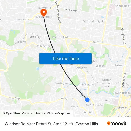 Windsor Rd Near Errard St, Stop 12 to Everton Hills map